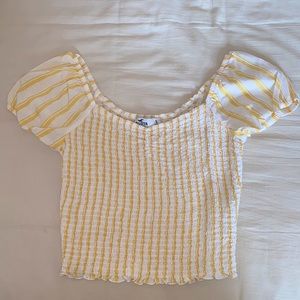 Hollister Smocked Puff Sleeve Top